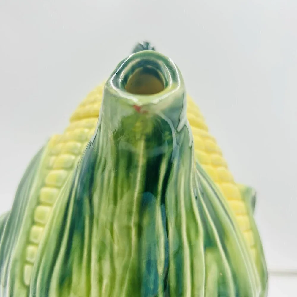 Vintage Stanfordware Majolica Corn Coffee/Tea Pot W Lid 511 - Stamped on Bottom